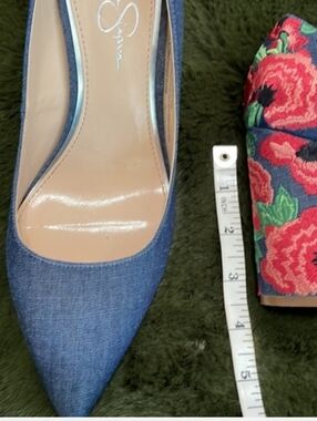 Denim Floral Pumps 40EU/10US